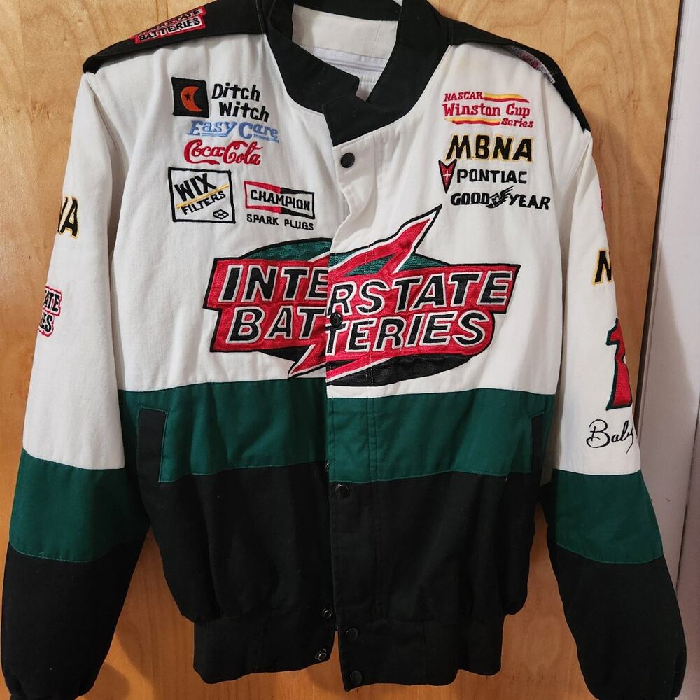 Vintage Bobby Labonte #18 Interstate Batteries NASCAR Racing Jacket Embroidered